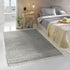 Flicken-Teppich 100% Baumwolle | Waschbarer Fleckerl mit Fransen | Grau